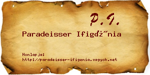 Paradeisser Ifigénia névjegykártya